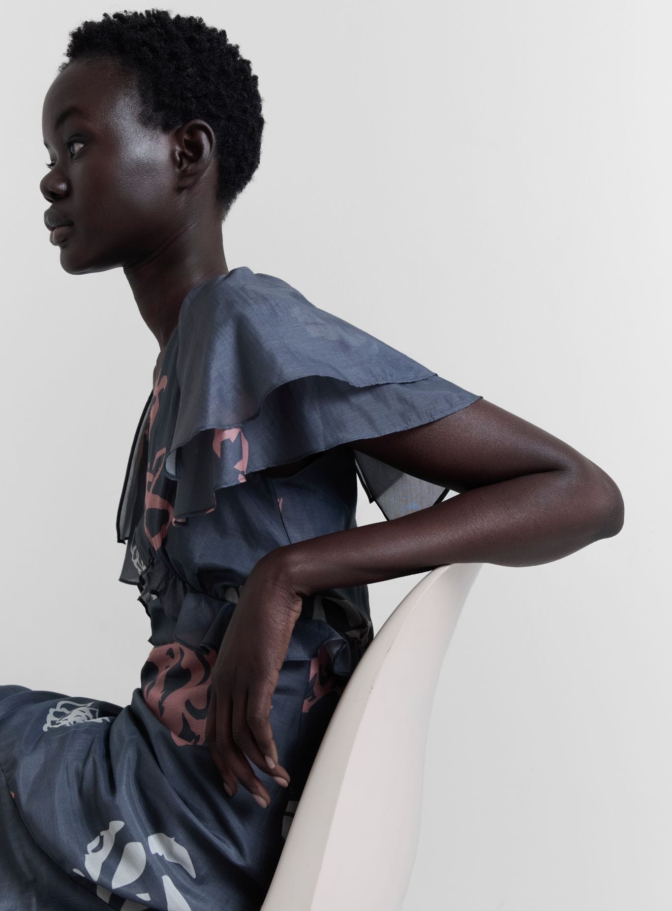 AMIRA GREY MIDI DRESS