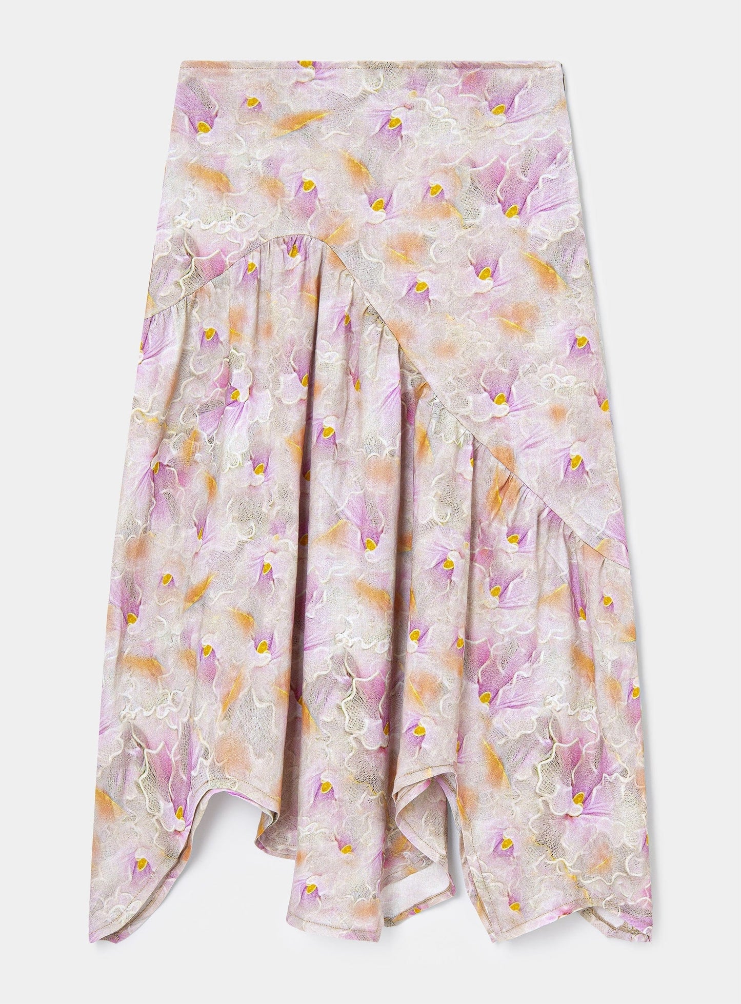 ANGÈLE MIDI ASYMMETRIC SKIRT