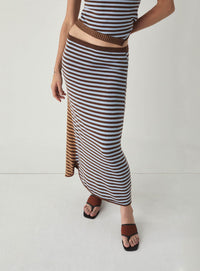 ANISE STRIPED BROWN SKIRT