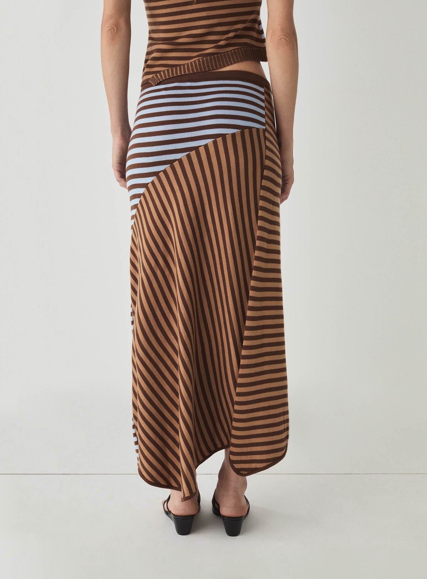 ANISE STRIPED BROWN SKIRT