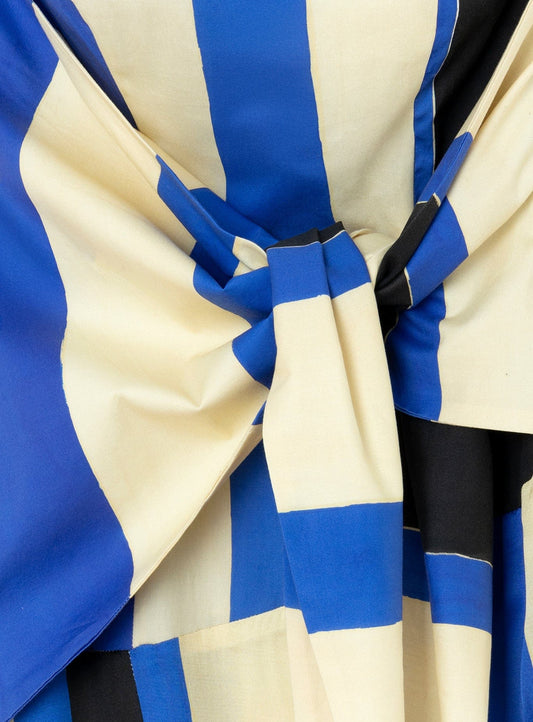 ARIA PANACOTTA STRIPED MIDI DRESS