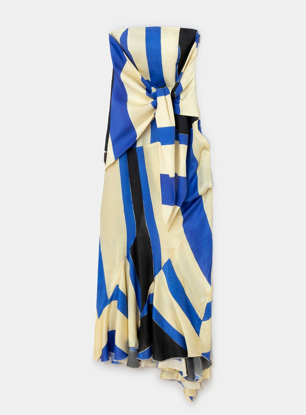 ARIA PANACOTTA STRIPED MIDI DRESS