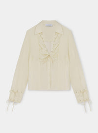 ARWEN ECRU RUCHED BLOUSE