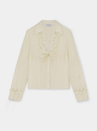 ARWEN ECRU RUCHED BLOUSE