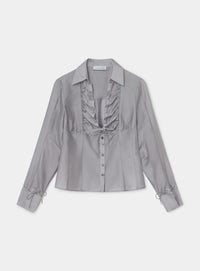 ARWEN GREY RUCHED BLOUSE