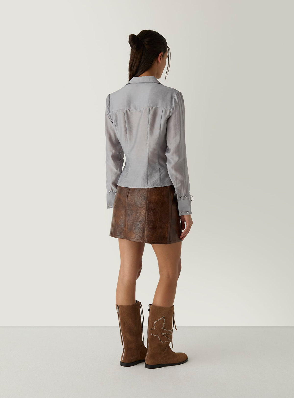 JUNA BROWN SHORT SKIRT