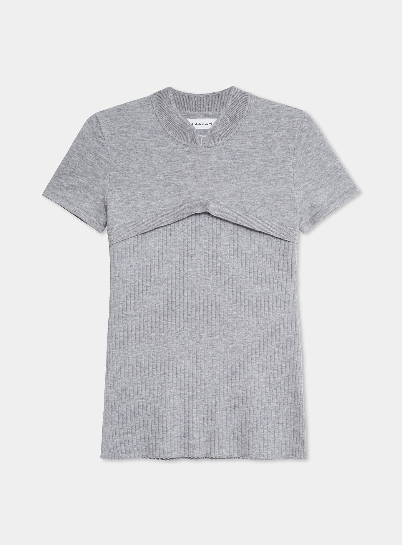 AUSTIN GREY SHORTSLEEVE KNITTED TOP