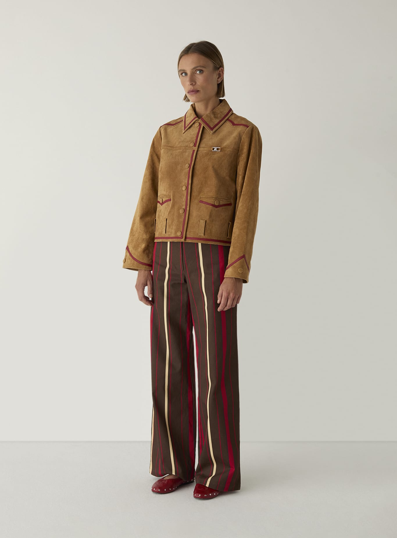 AVELINE REAL SUEDE CAMEL JACKET