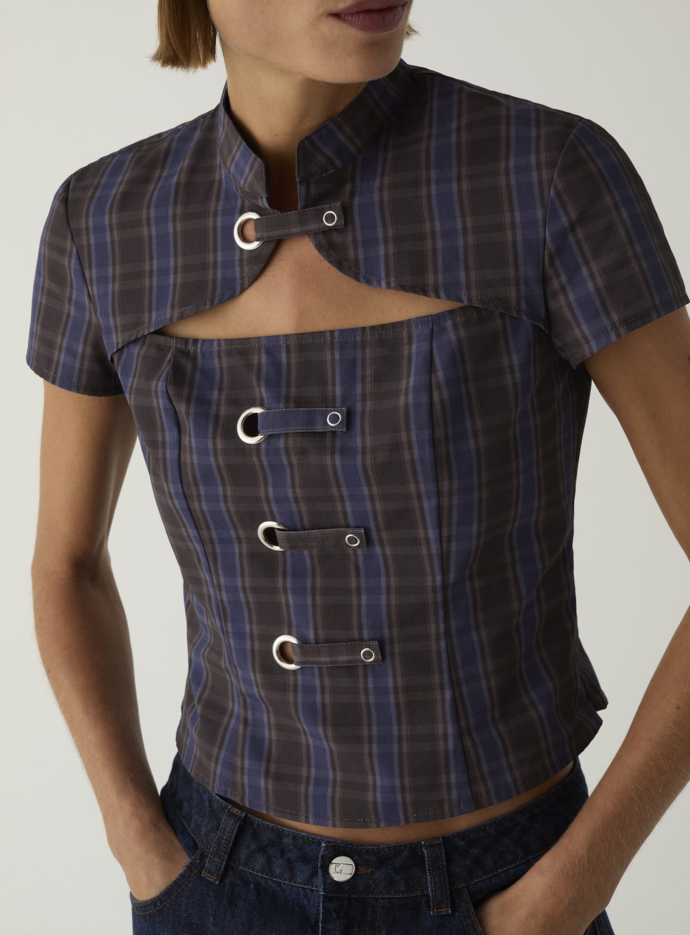 AZURA BROWN SQUARED TOP