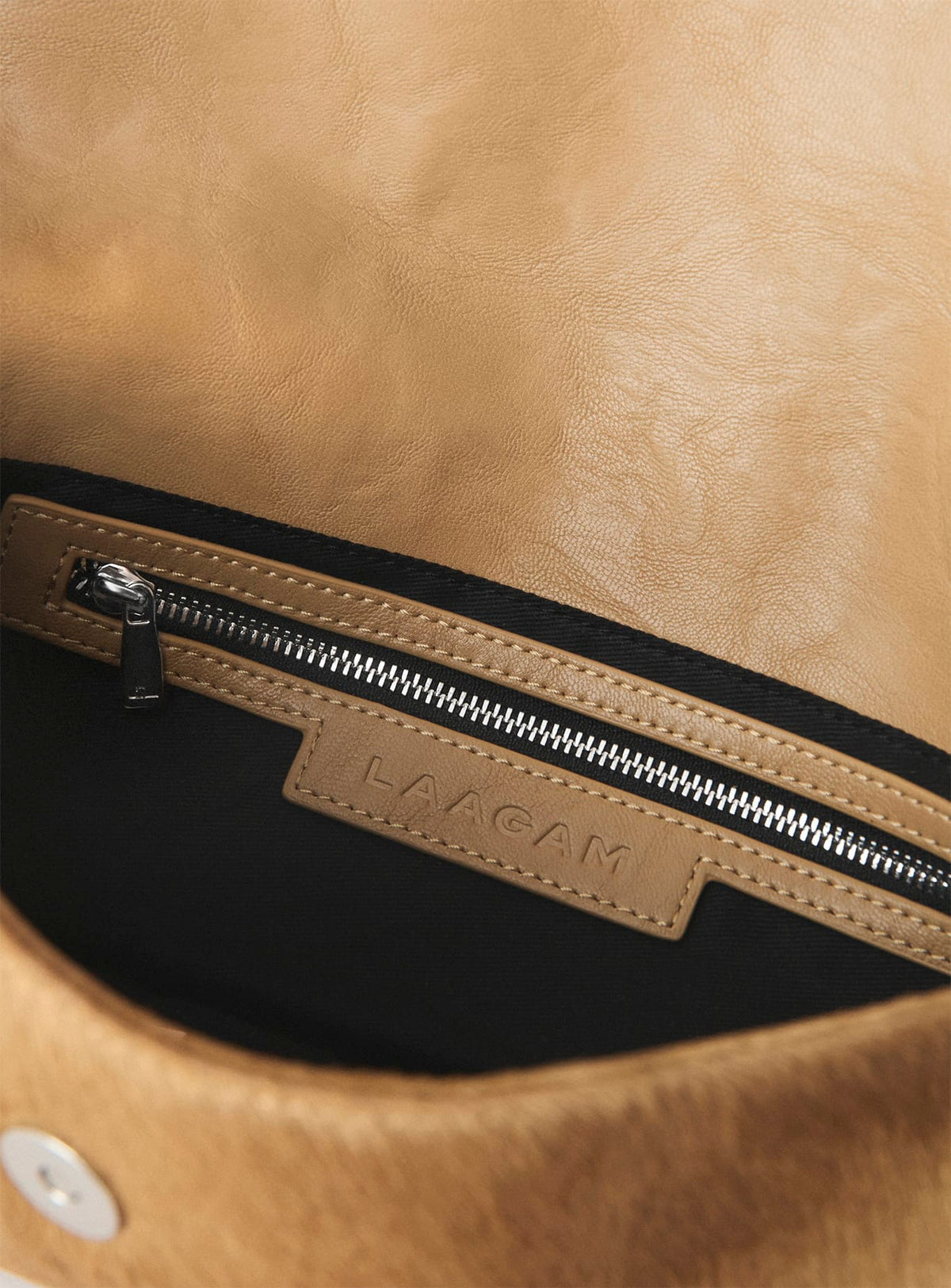 MIRANDA CALF HAIR CAMEL BAG