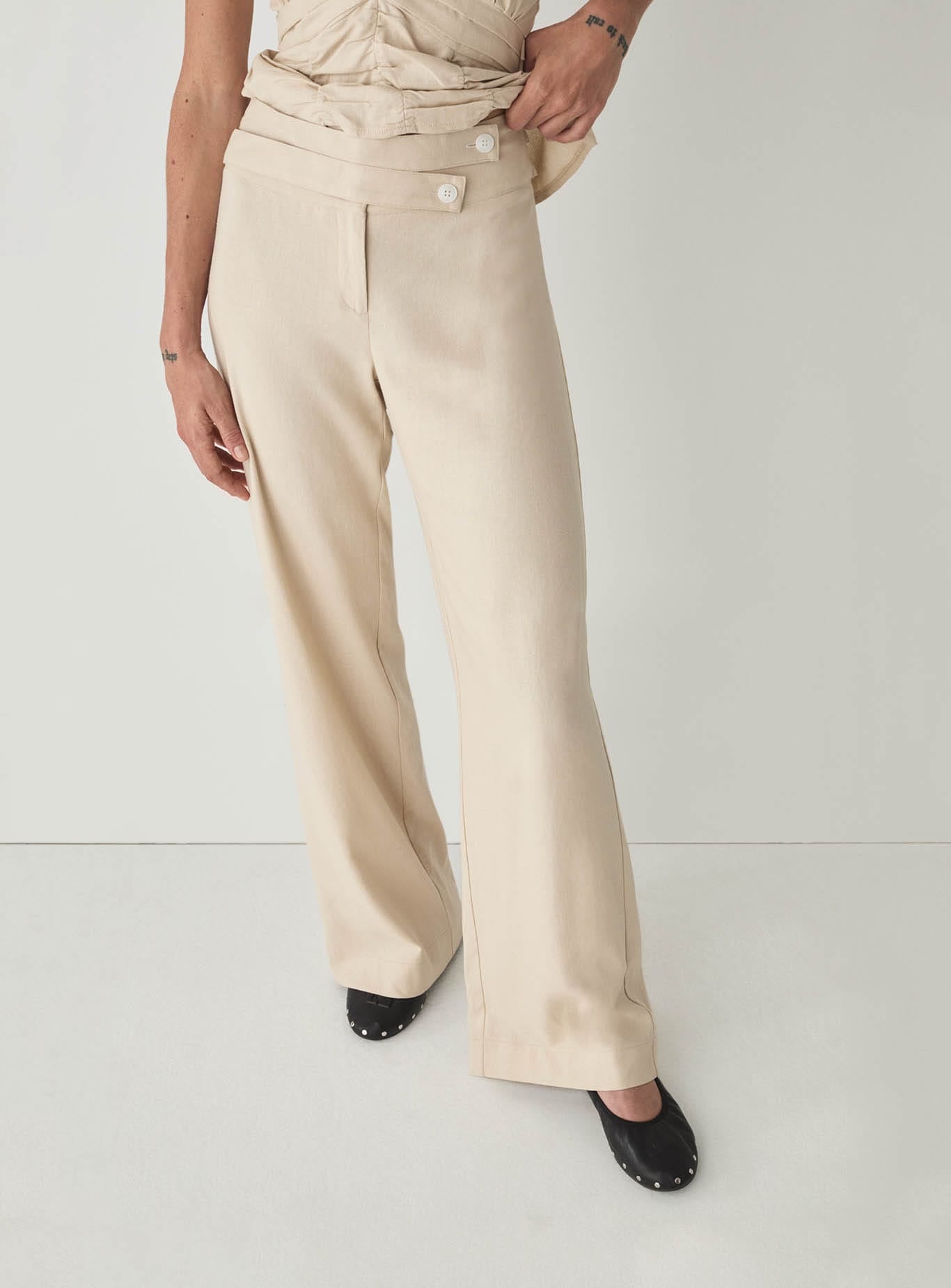 CAMILA ECRU LINEN PANTS