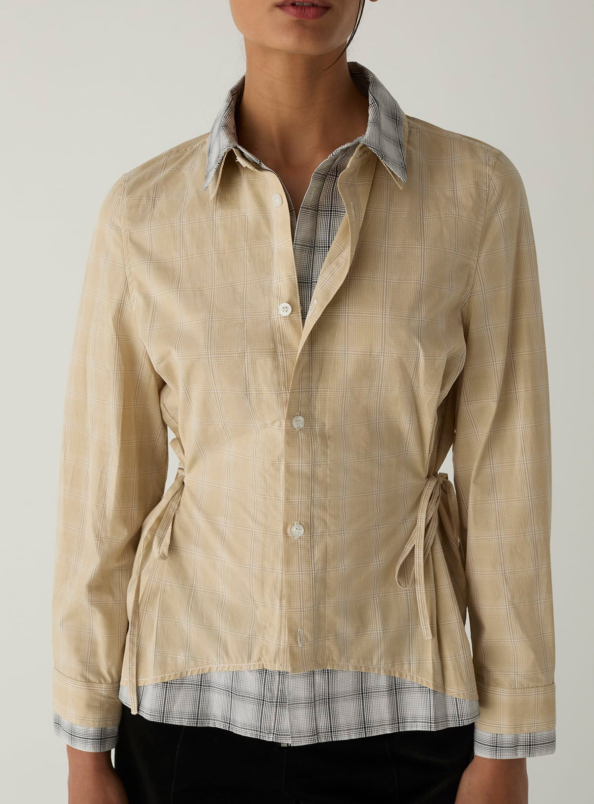 CHAPELL BEIGE SQUARED LAYERED SHIRT