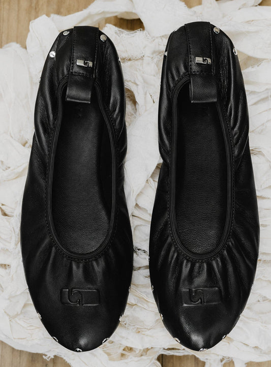 PLIÉ BLACK STUDS BALLERINA