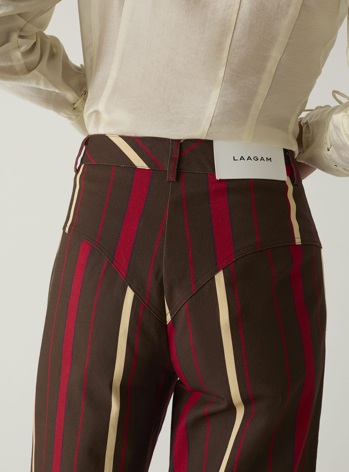 LEROY DARK BROWN STRIPED TWILL PANTS