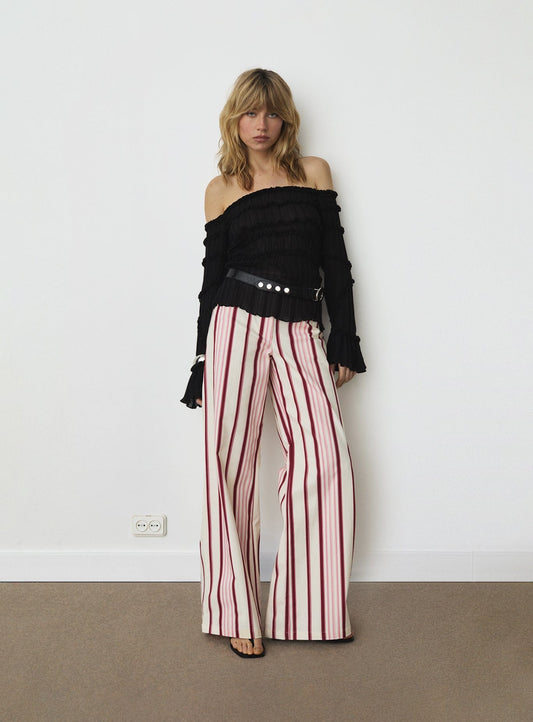 PETRA BLACK TEXTURED BLOUSE