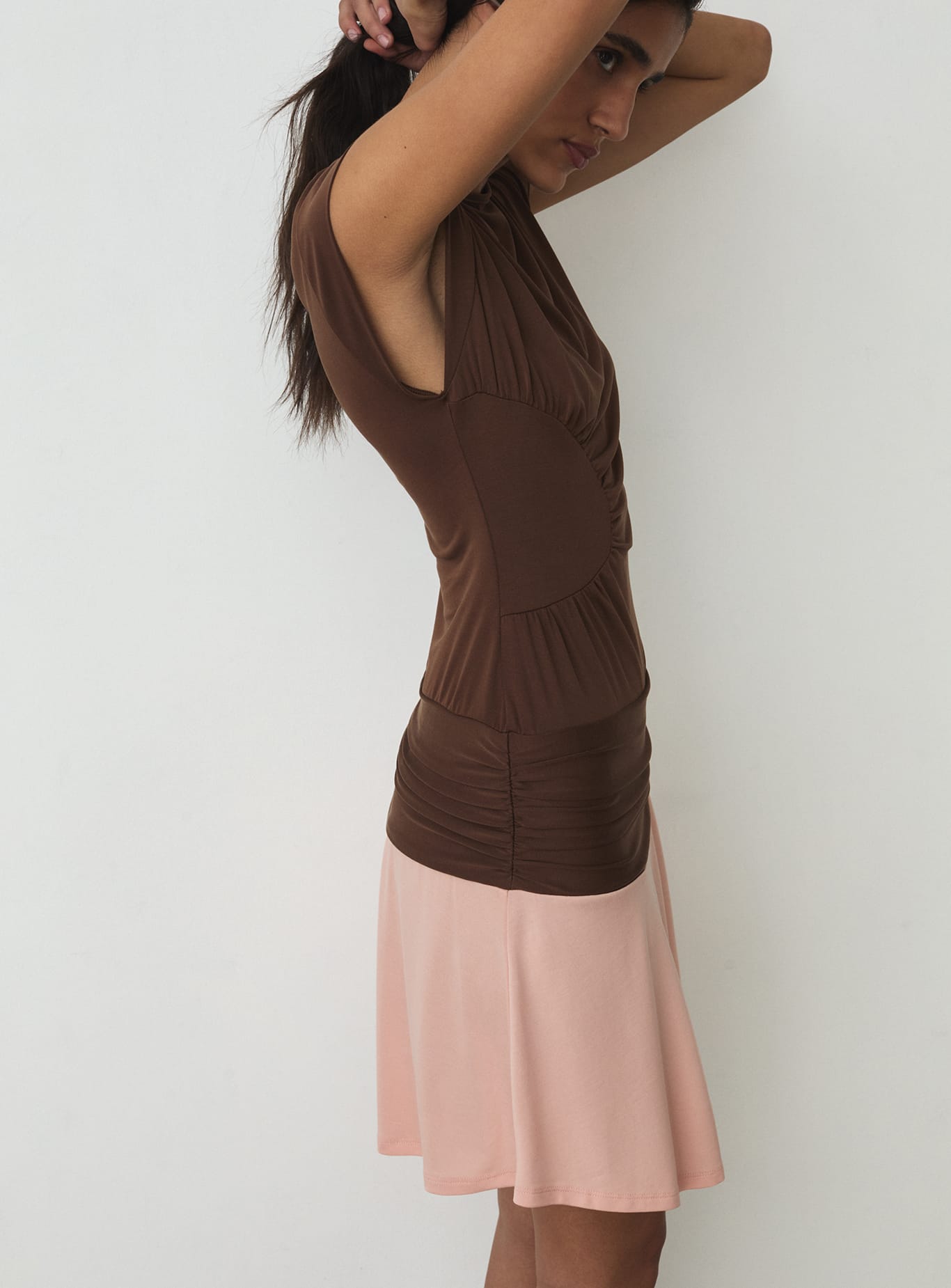 FIORA BROWN SHORT DRESS