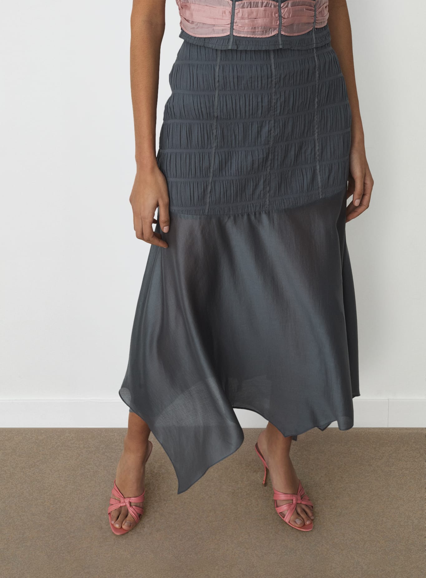 RAMY GREY TEXTURED SKIRT