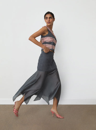 RAMY GREY TEXTURED SKIRT