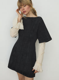 ROSETTE GREY SHORT DRESS