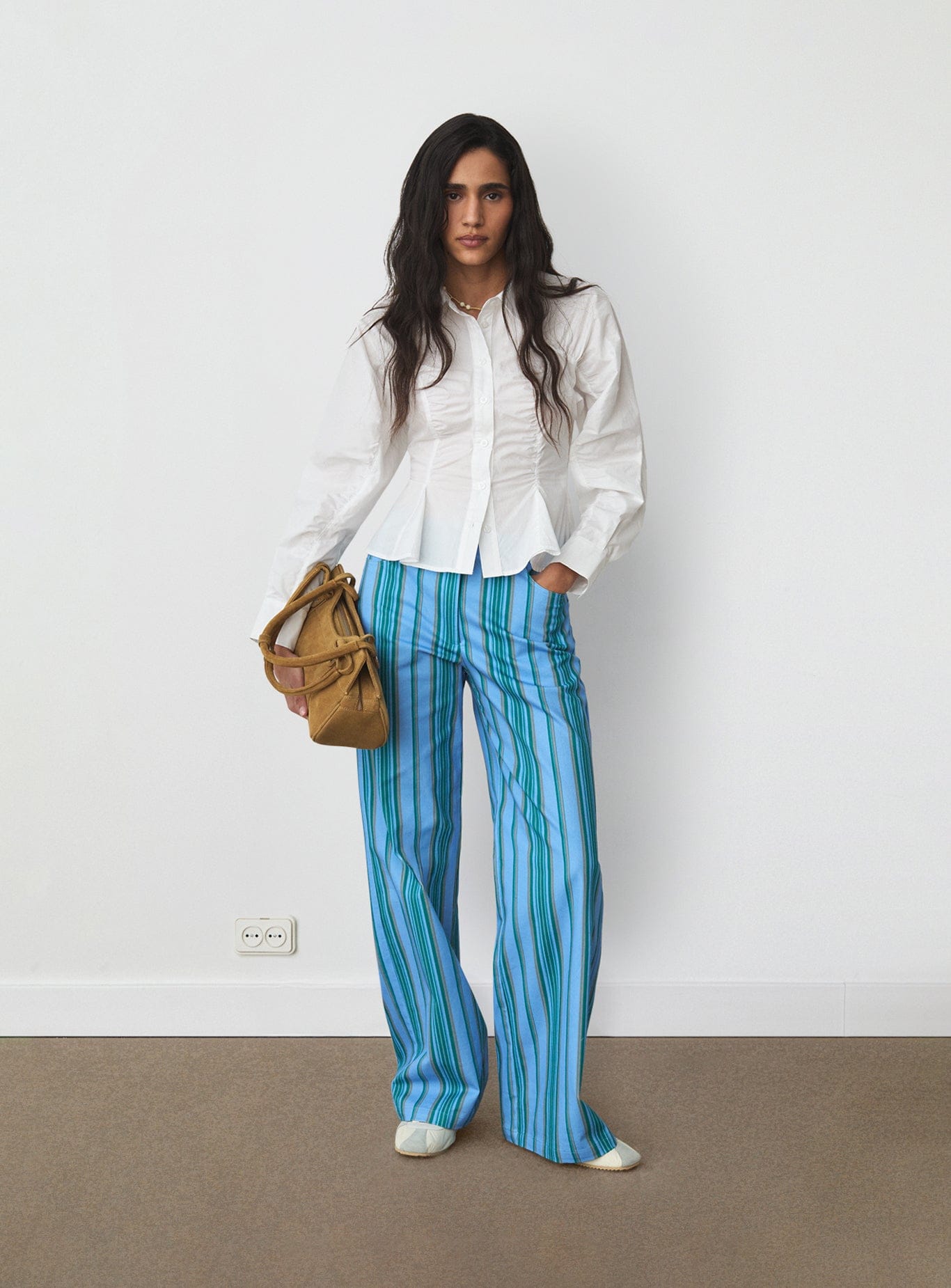 LEROY BLUE STRIPED TWILL PANTS