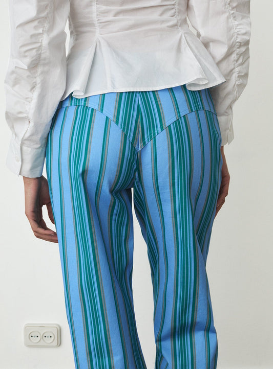 LEROY BLUE STRIPED TWILL PANTS