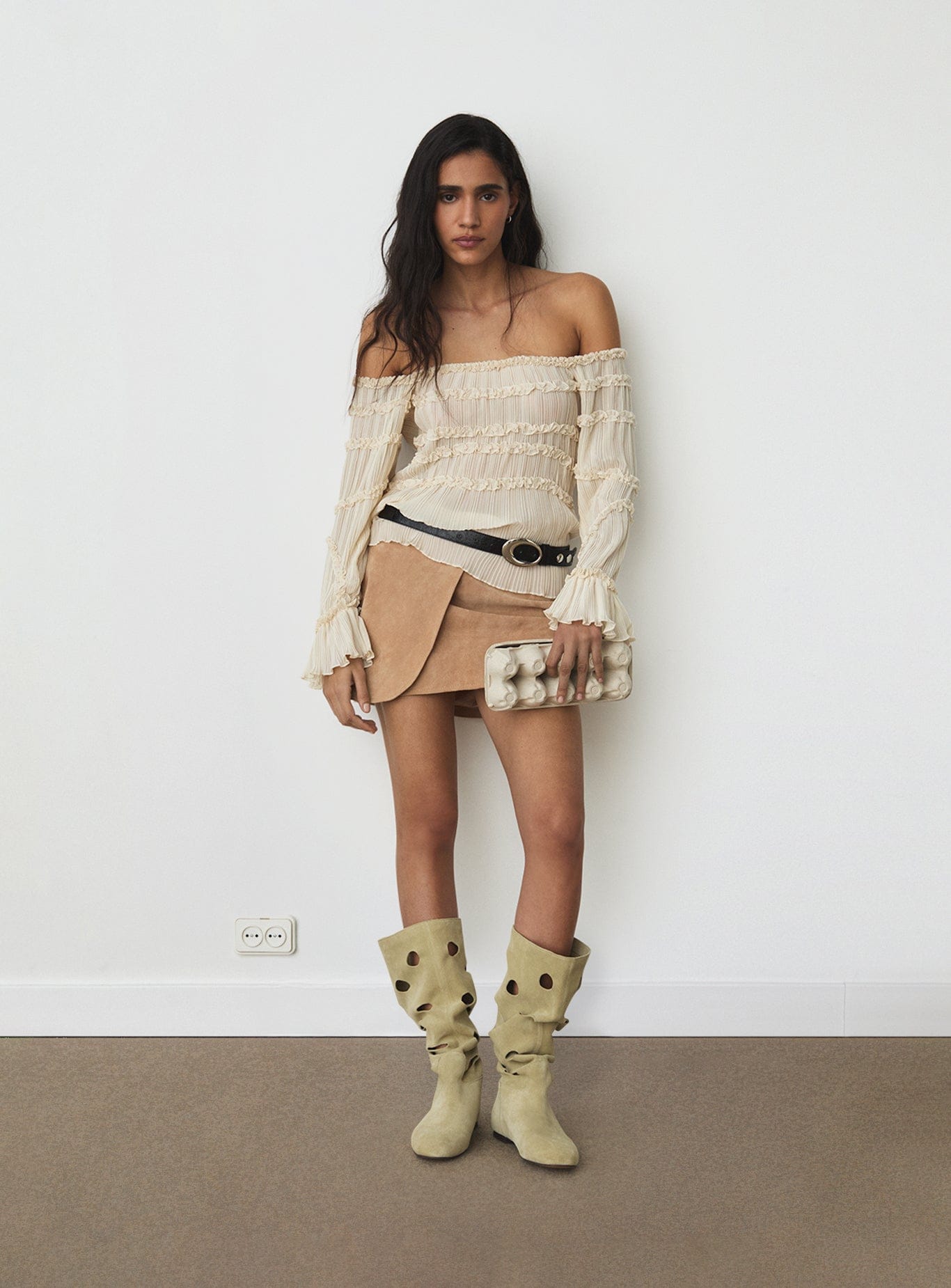 PETRA ECRU TEXTURED BLOUSE