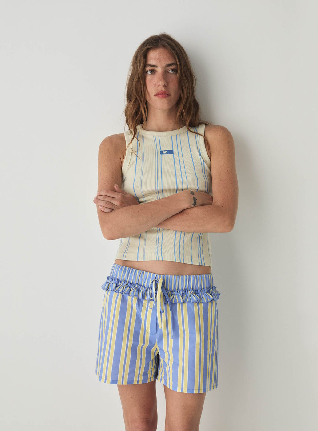 CAOS BLUE POPLIN BOXER PANTS
