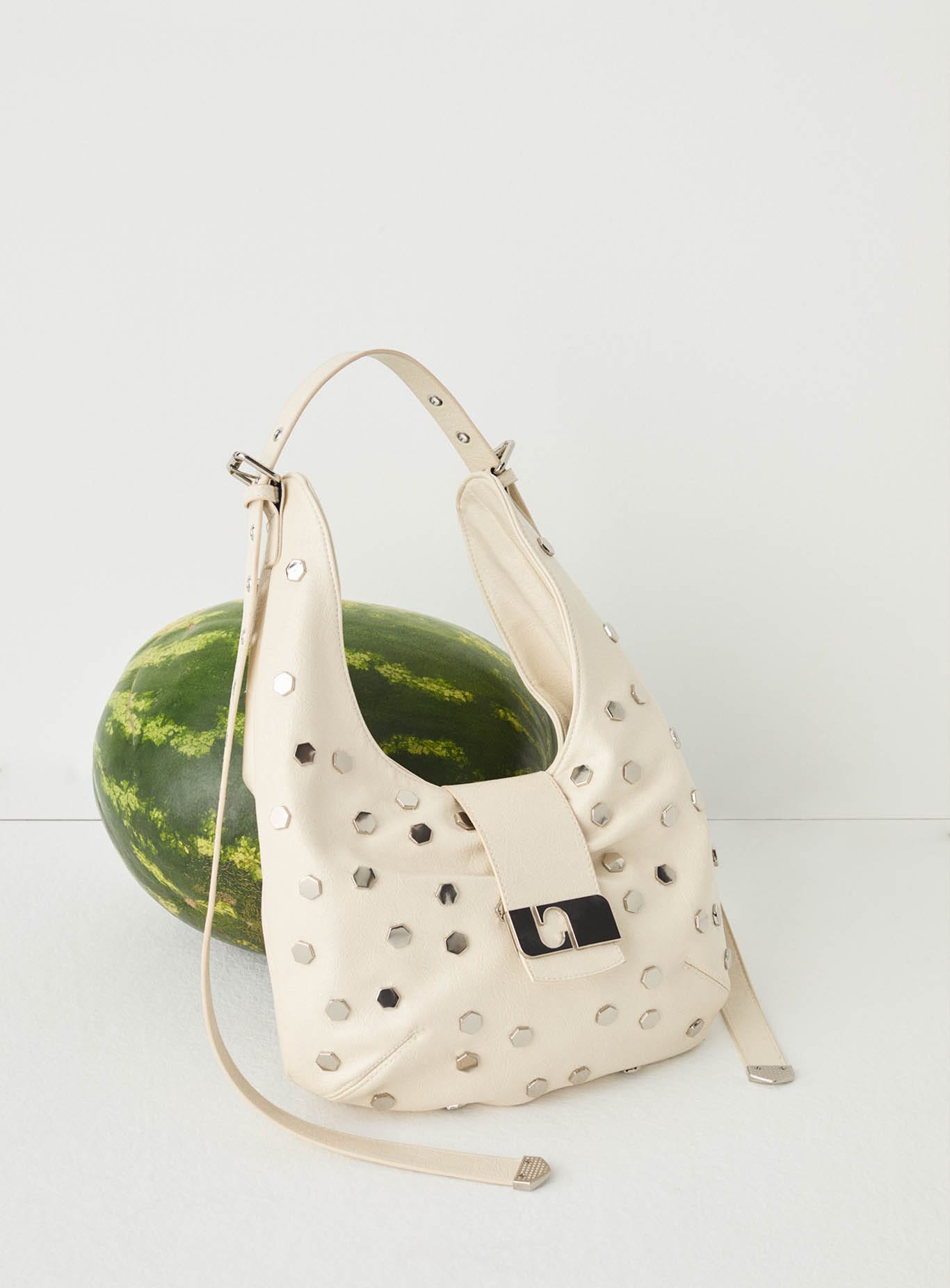 VIXEN ECRU STUDS BAG