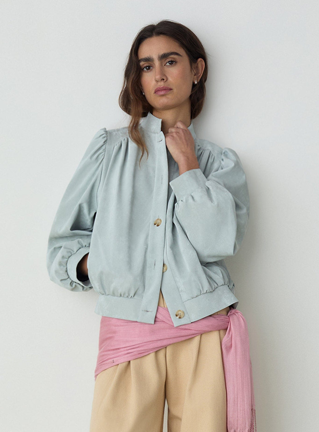 ROBY LIGHT BLUE BOMBER JACKET