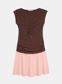 FIORA BROWN SHORT DRESS