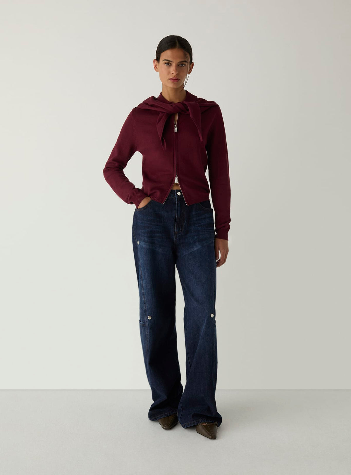 FRIDA PLUM ZIPPER KNIT