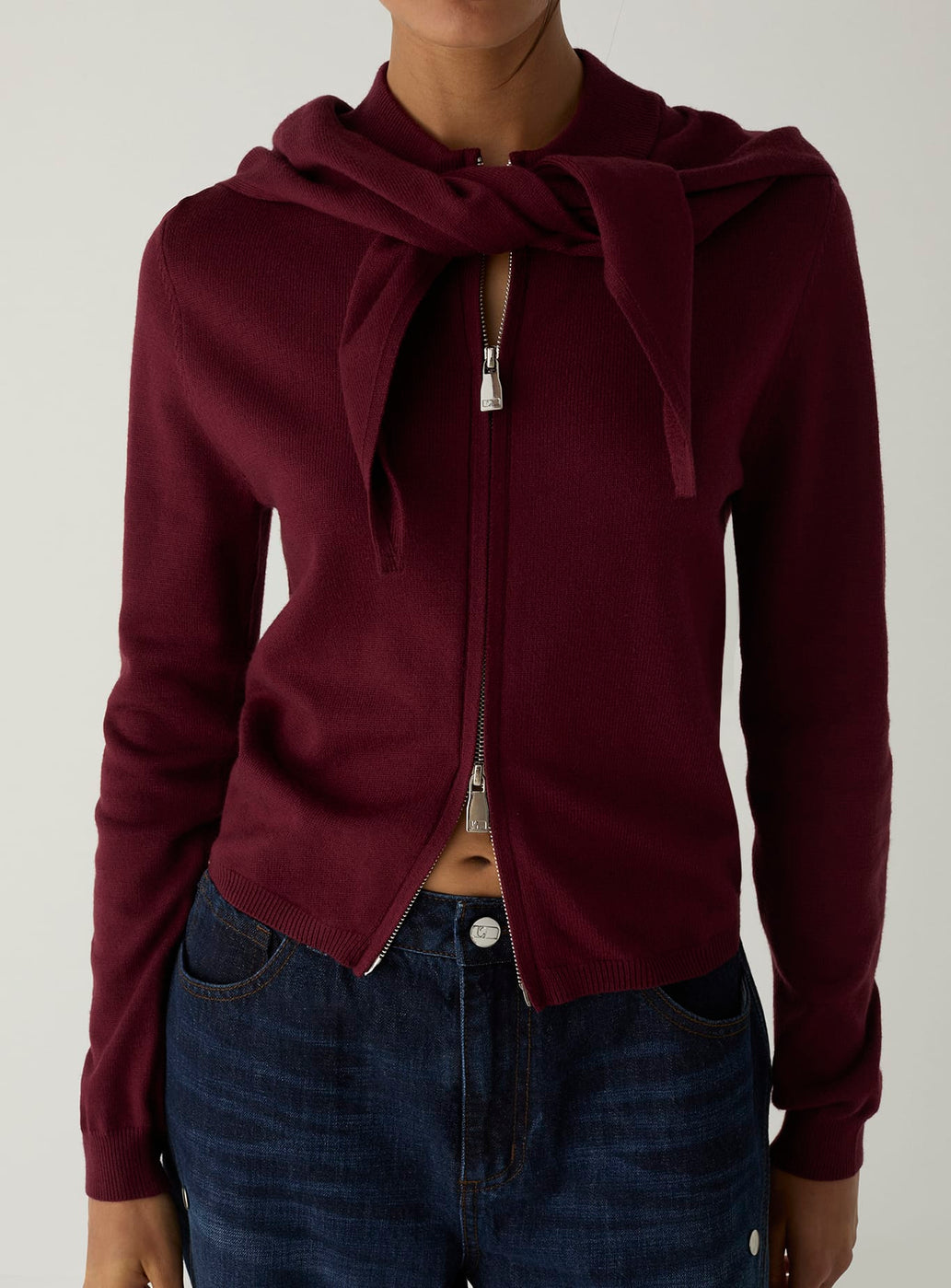 FRIDA PLUM ZIPPER KNIT