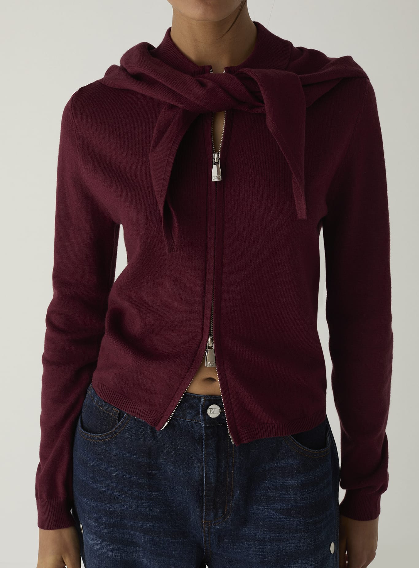 FRIDA PLUM ZIPPER KNIT