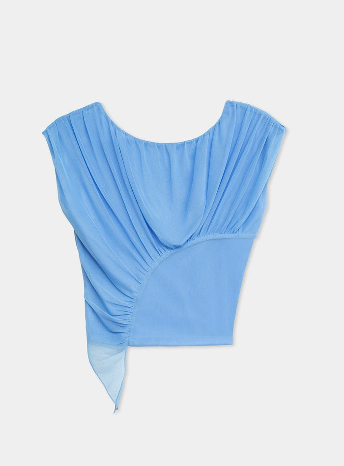 GEMINI BLUE DRAPED TOP