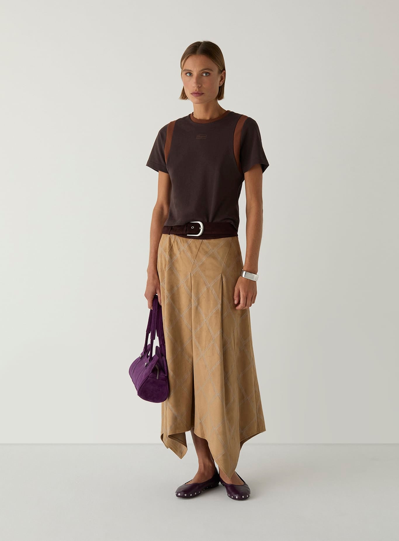 LUMEA BROWN LOGO T-SHIRT