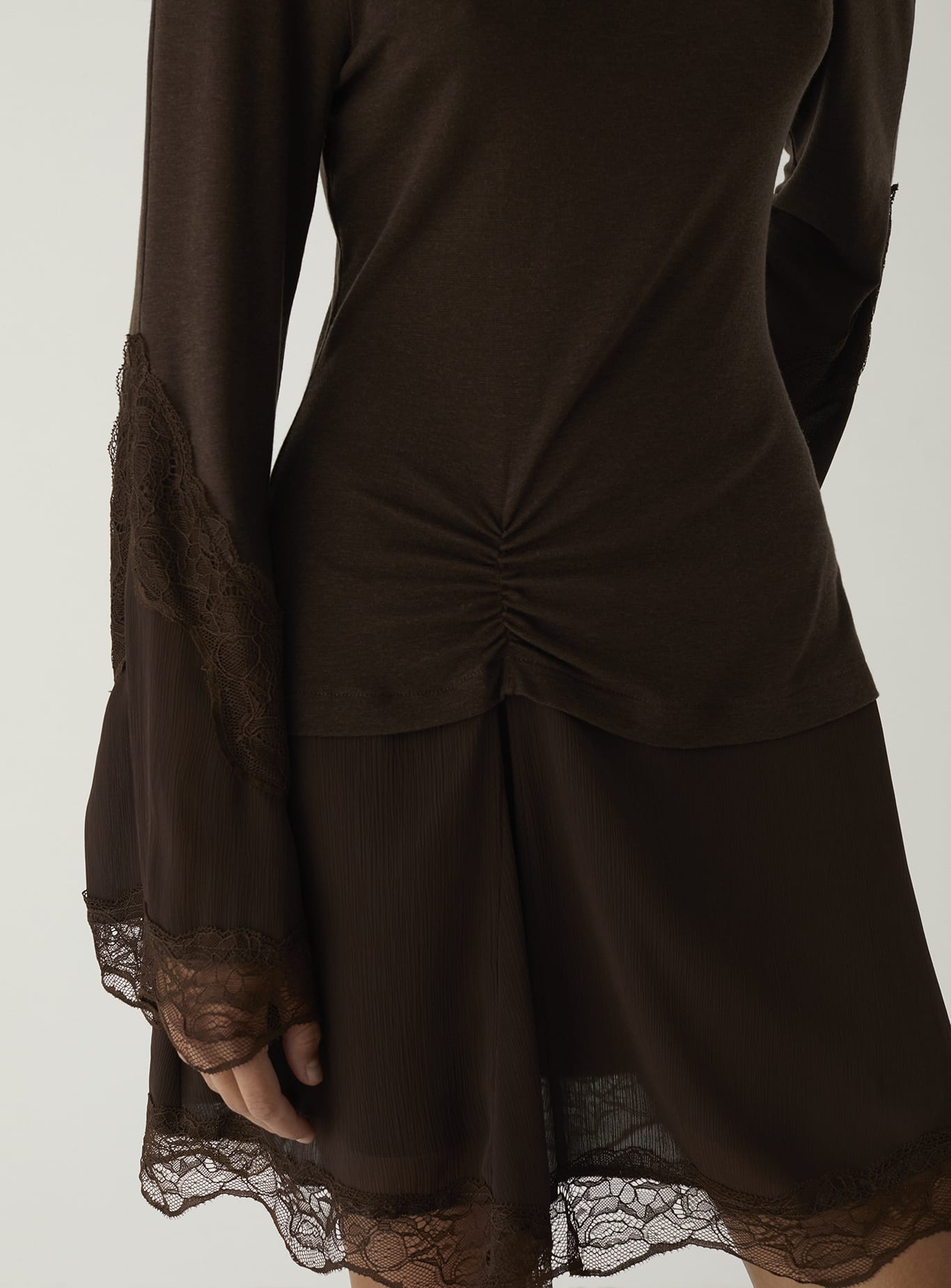 SISS BROWN KNIT SHORT DRESS