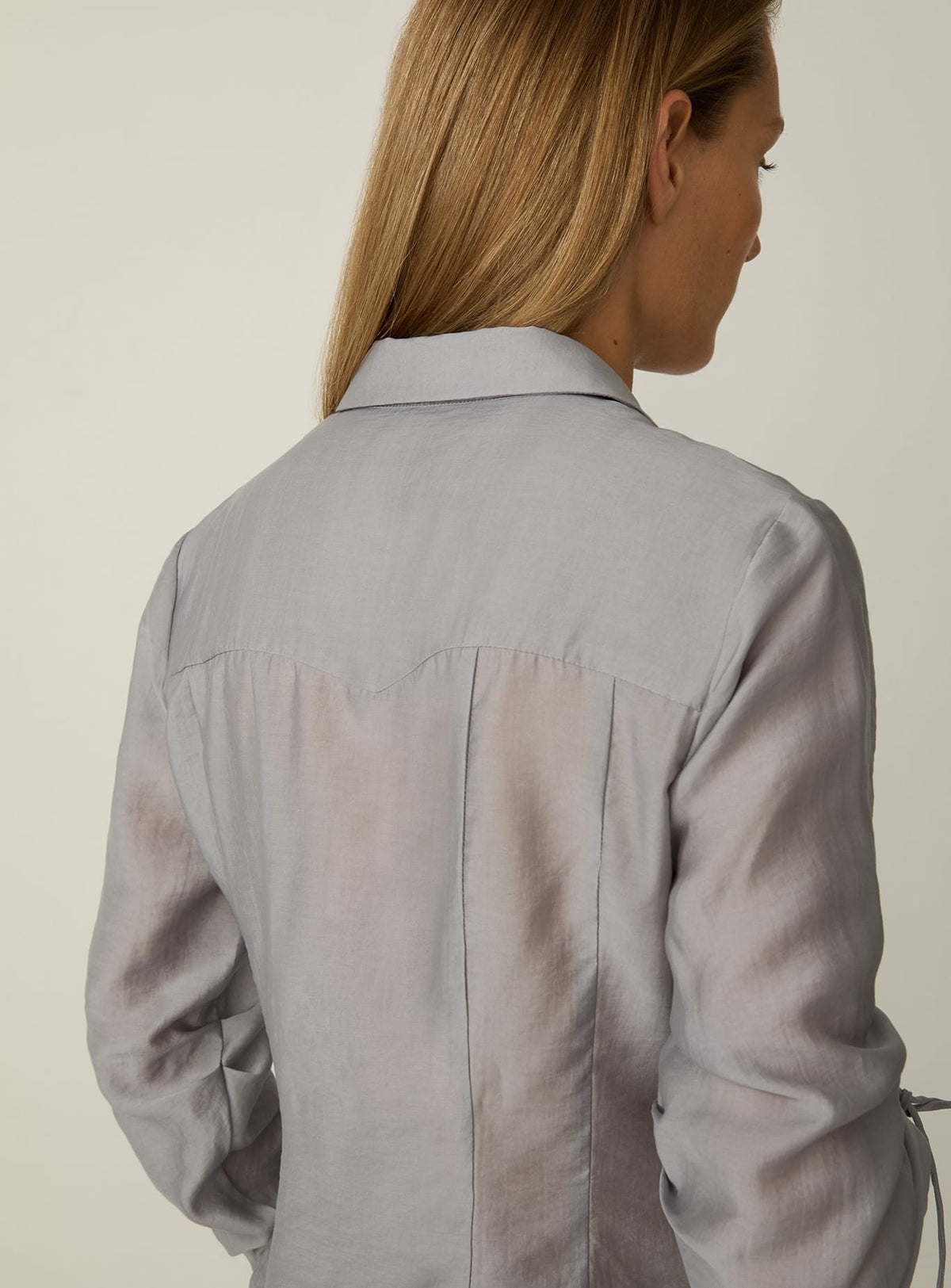 ARWEN GREY RUCHED BLOUSE