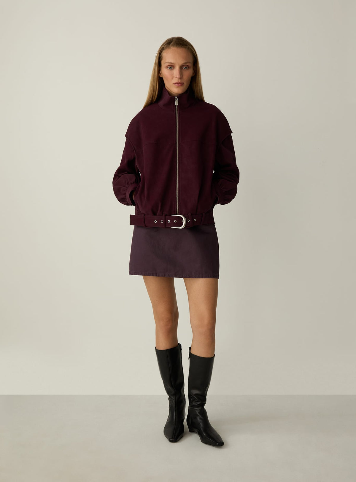 SIGNY BURGUNDY BOMBER JACKET