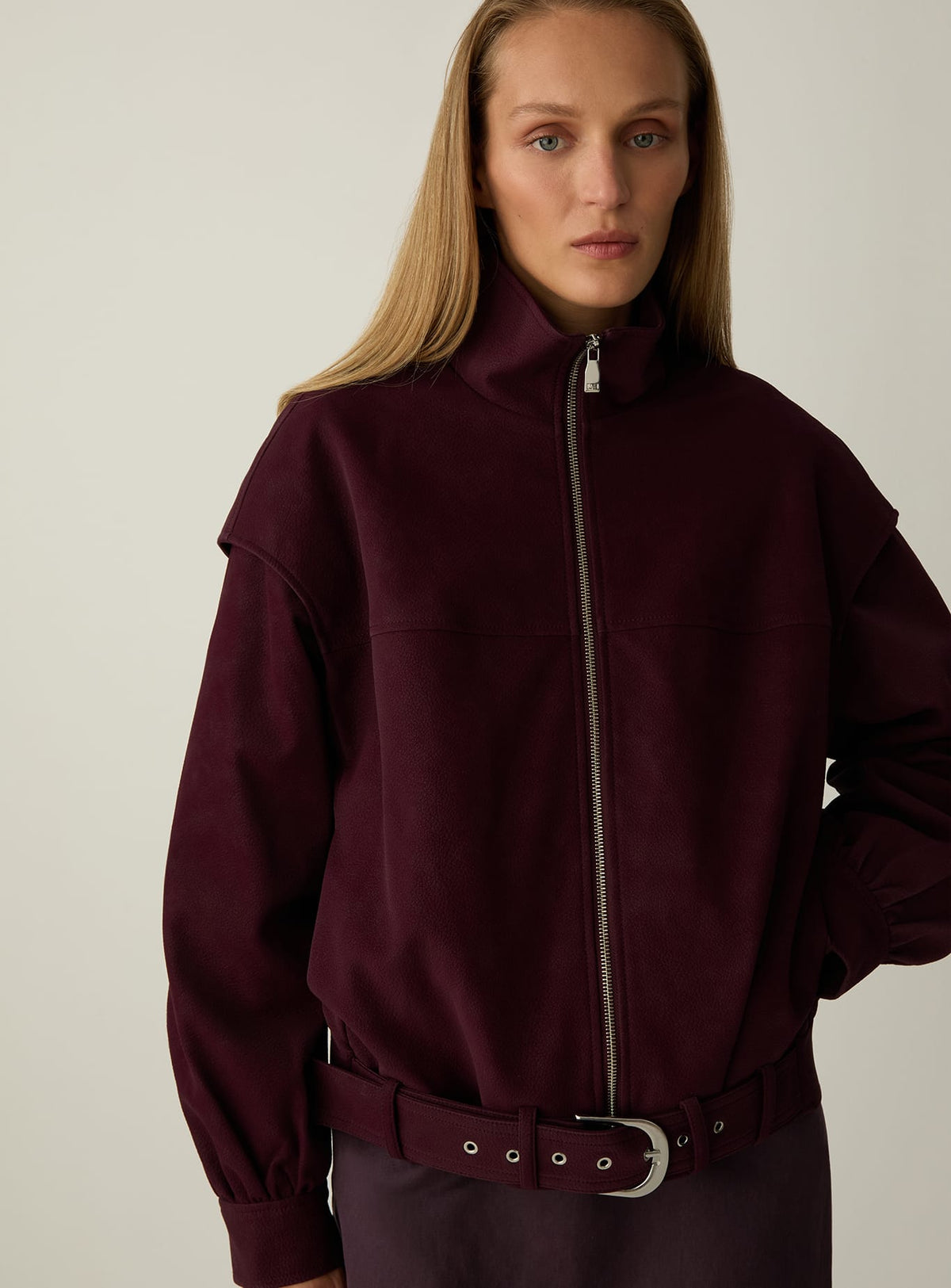 SIGNY BURGUNDY BOMBER JACKET