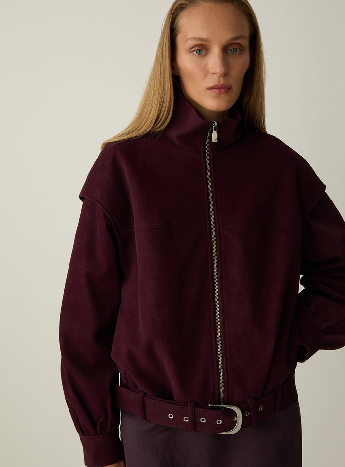 SIGNY BURGUNDY BOMBER JACKET