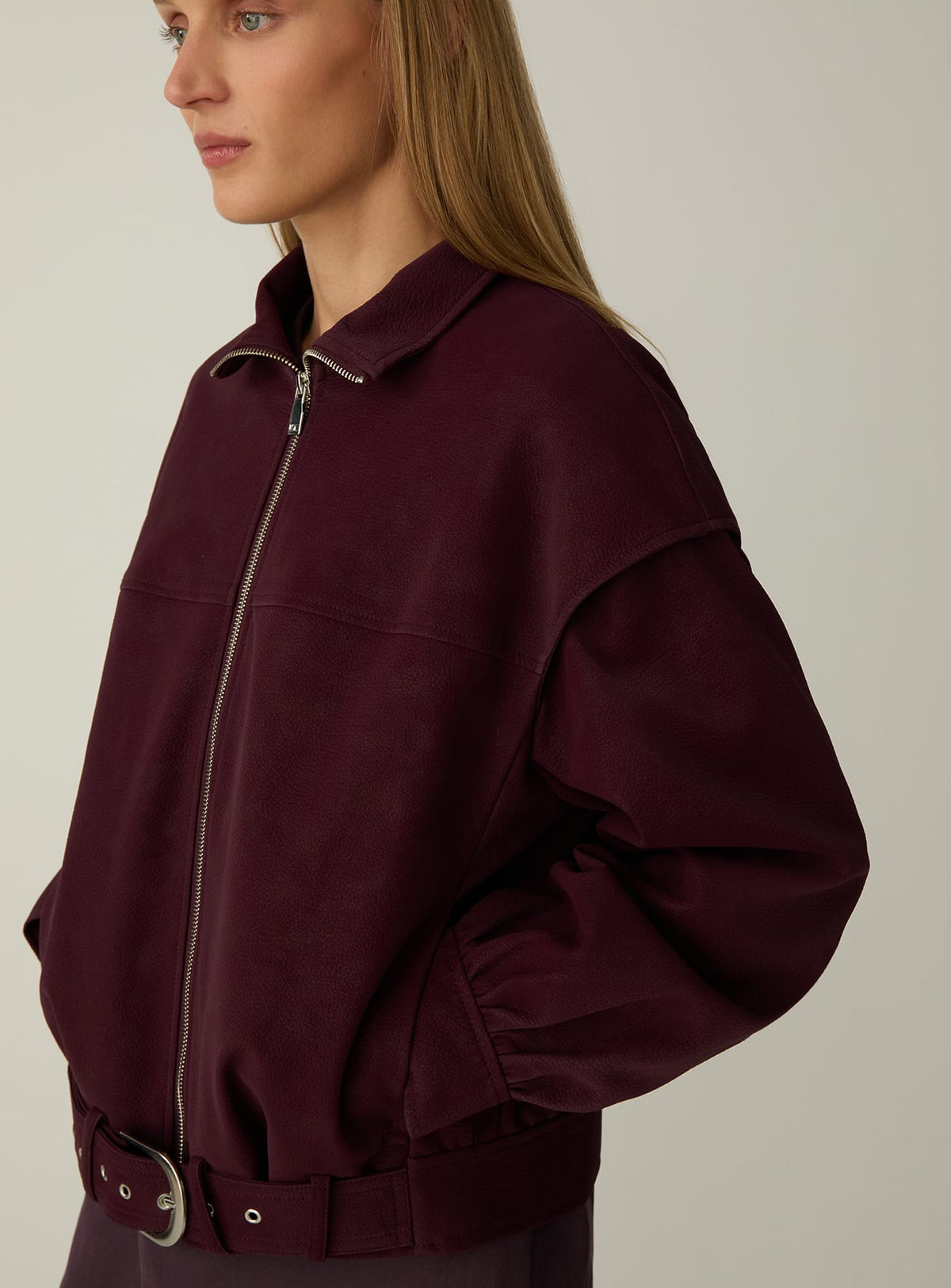 SIGNY BURGUNDY BOMBER JACKET