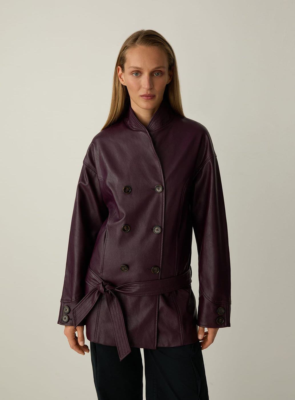 QUINN PLUM LONG JACKET