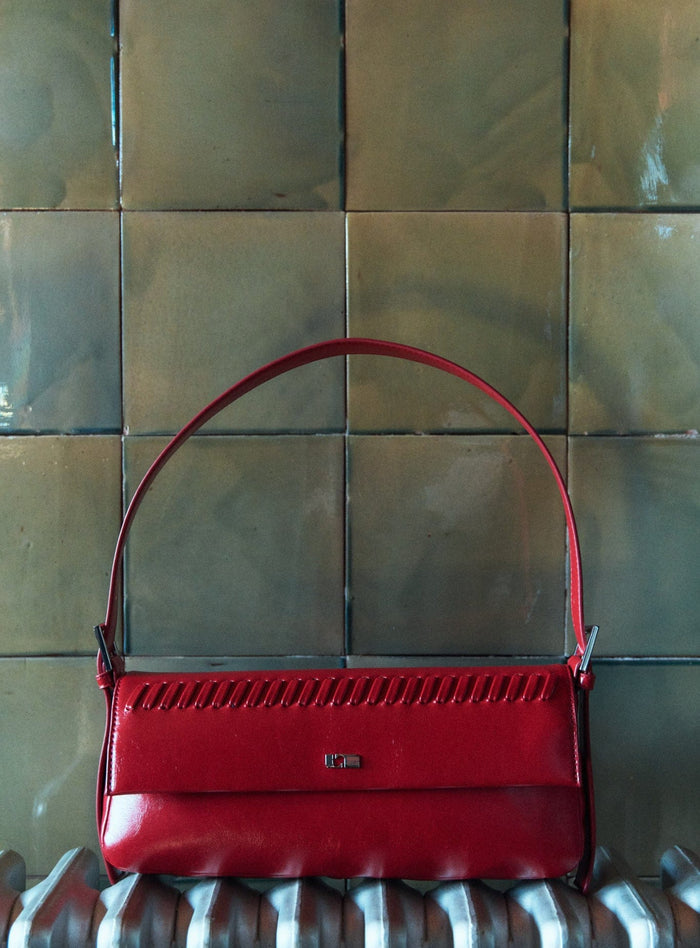 MIRANDA RED BRAIDED BAG