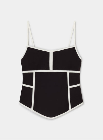 GINGER BLACK PIPING TOP
