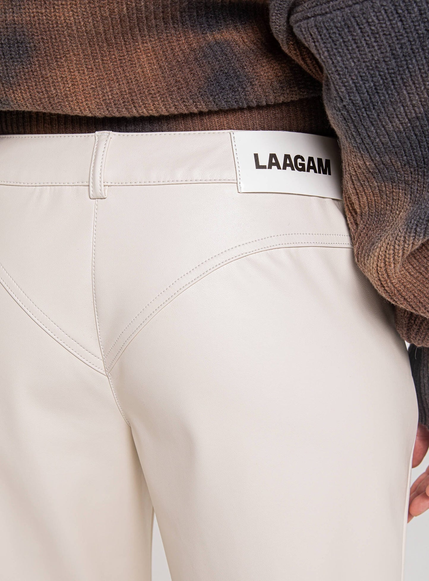 LAAGAM - HARLOW WHITE FAUX LEATHER PANTS