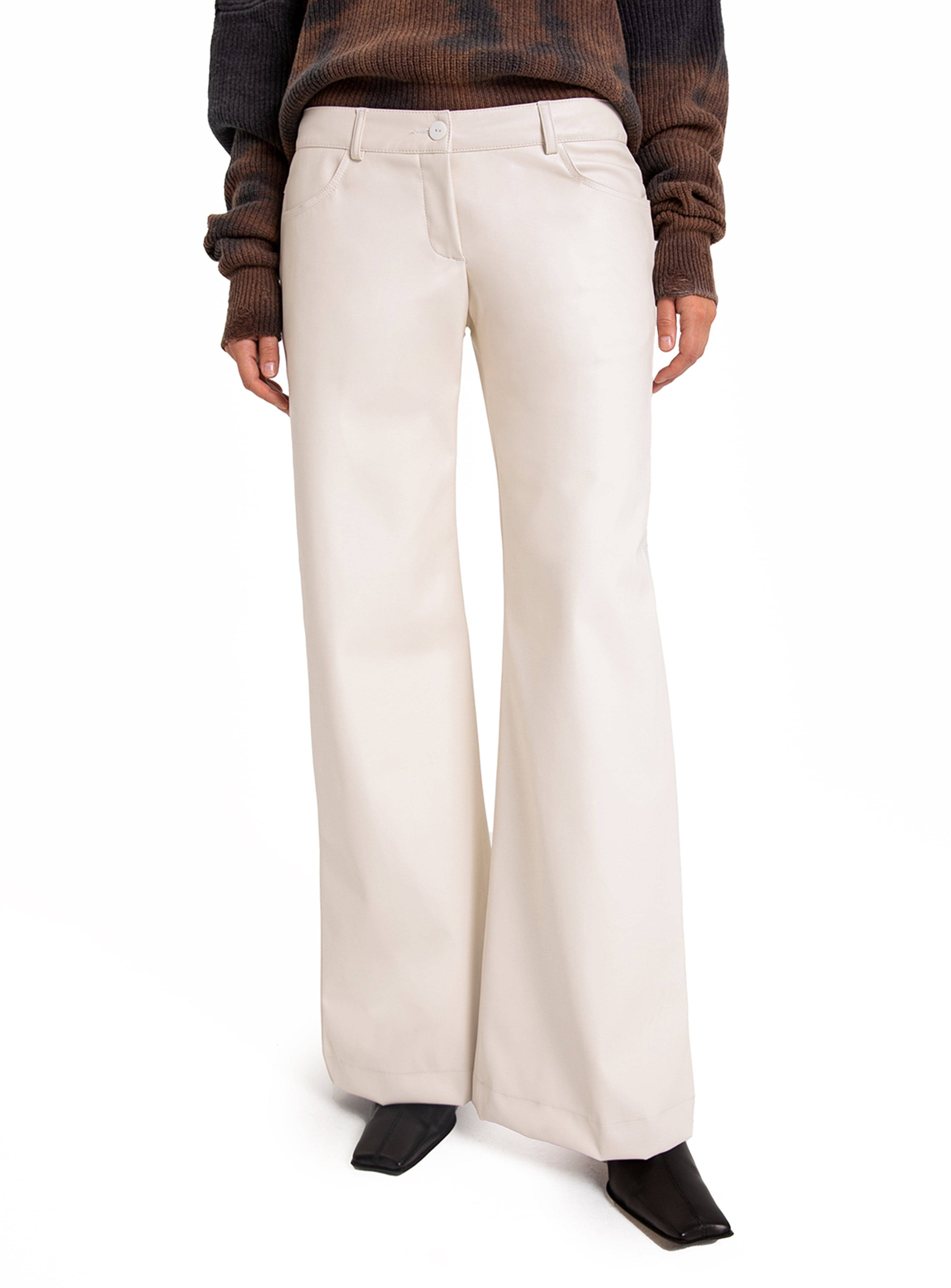 HARLOW WHITE FAUX LEATHER PANTS – LAAGAM