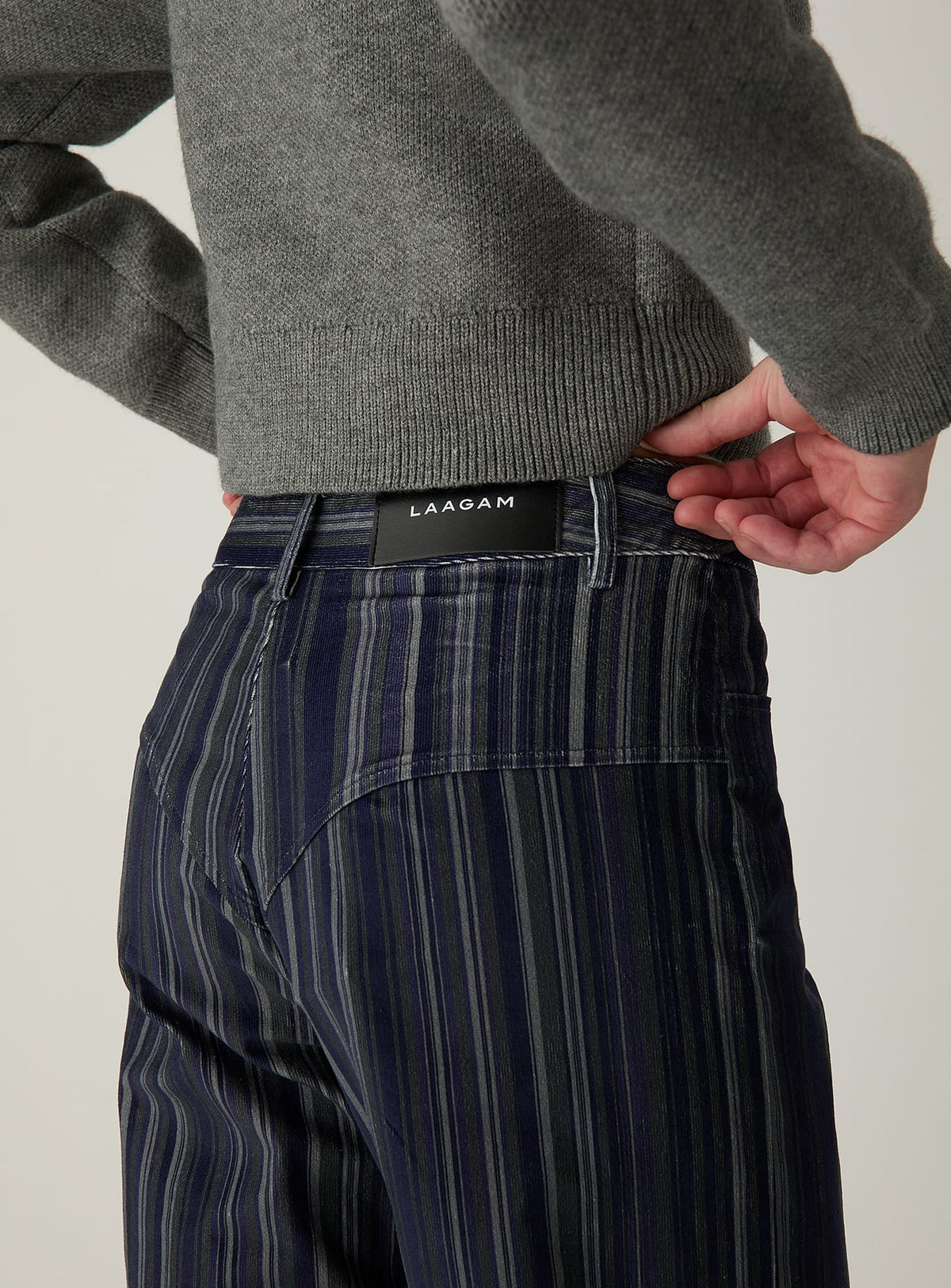 HOLLY BLUE CORDUROY STRIPED PANTS