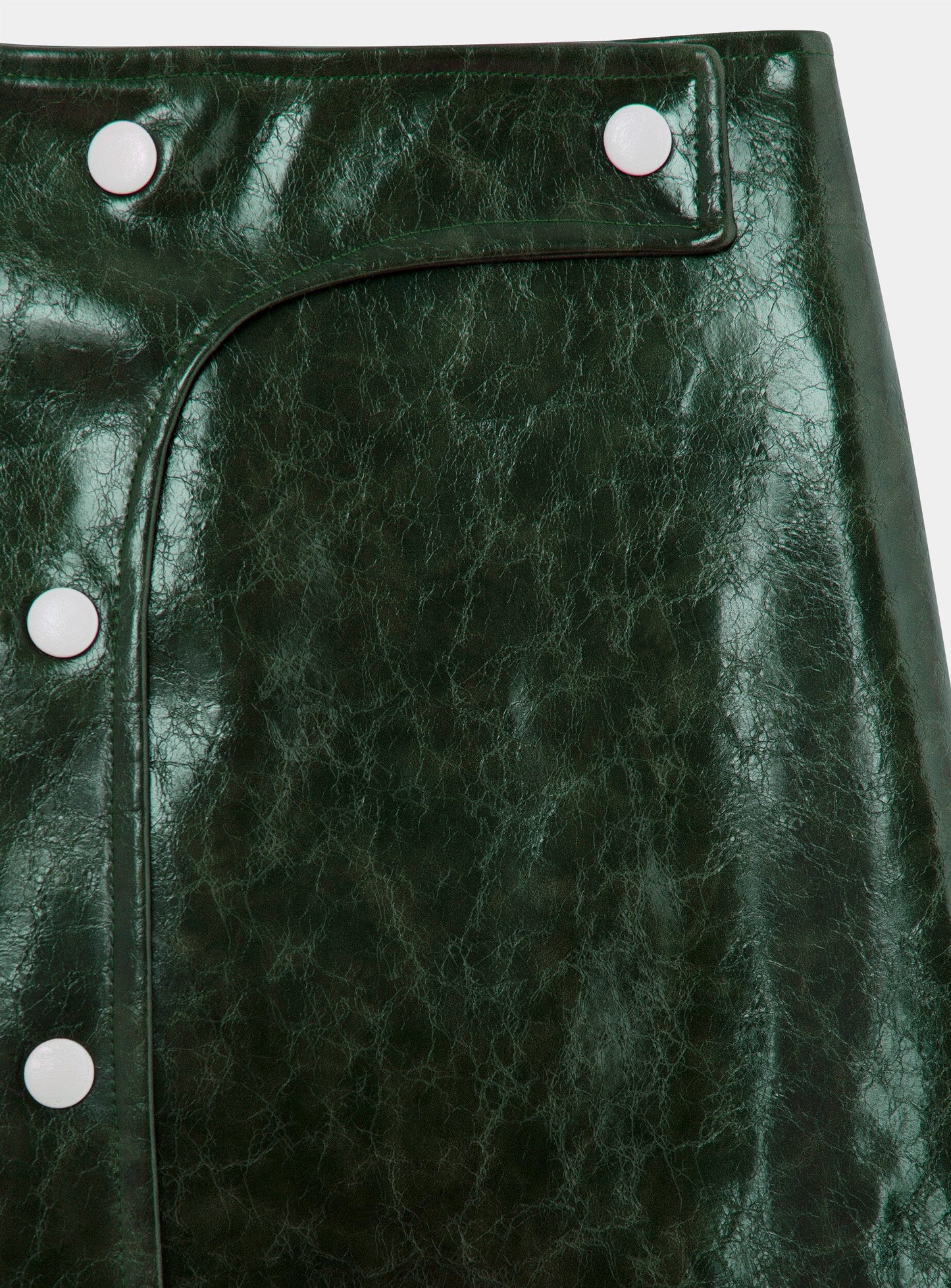 LENA GREEN FAUX LEATHER SKIRT