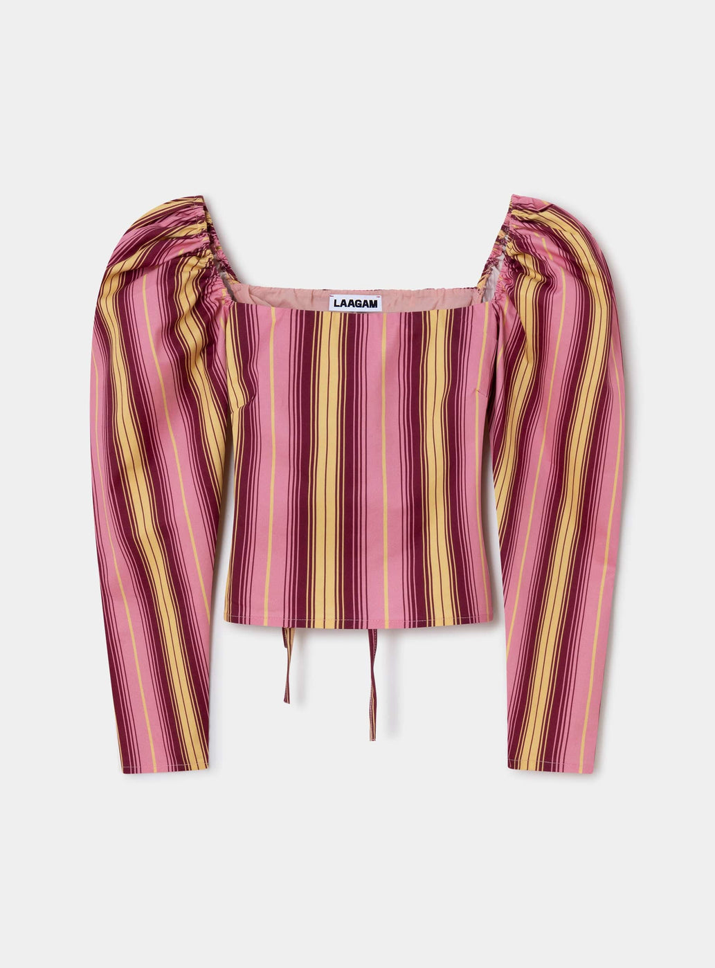 BRIGITTE PINK STRIPED PUFF SLEEVE BLOUSE