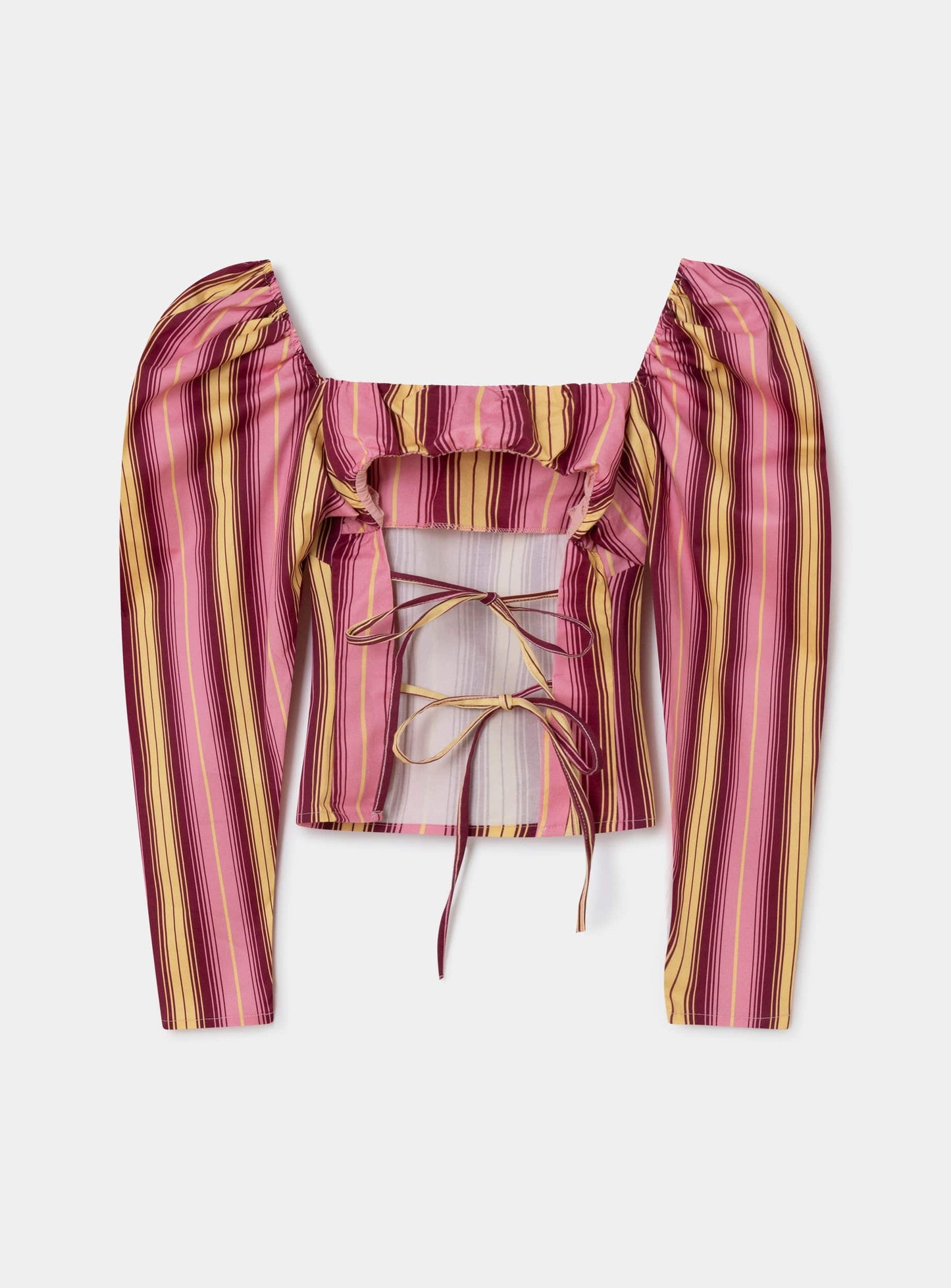 BRIGITTE PINK STRIPED PUFF SLEEVE BLOUSE